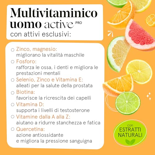 Multivitaminico Uomo Completo. Specifico per: Energia, Vitalità, Stanchezza, Affaticamento, Difese Immunitarie e Aumento del Testosterone. Potenziato Con Estratti, Vitamine e Minerali. 100% Naturale. - 4