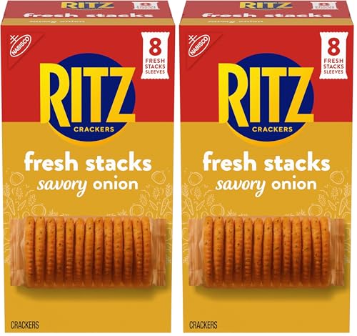 Image of RITZ Fresh Stacks Savory Onion Crackers, Travel Snacks, 11.5 oz (8 Multi Snack Packs) (Pack of 2)