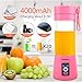 Tenswall Portable, Personal Size Blender Shakes and Smoothies Mini Jucier Cup USB Rechargeabl, pink