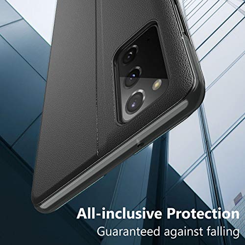 Oihxse Smart View Cover compatibel met Samsung Galaxy Note 20, beschermhoes met klapdeksel van leer met [kijkvenster… - Image 7