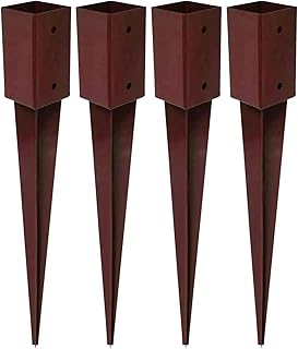 Garden Mile 4 Pack Heavy Duty Metal Fence Post spikes Rust resistant Metal Post Holders 75mm x 75mm Fence spikes Long Lasting Garden Fencing Support Brackets