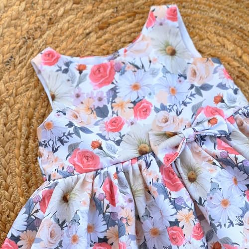 Image of Stanwells Kids Dress for Girls Heart Embroidery Pattern Knee Length Applique Kerala Ethnic Cotton Frock for Baby Girls Zipper Cap Sleeve Dress for Girls Cream & Red (6 Months - 7 Years)