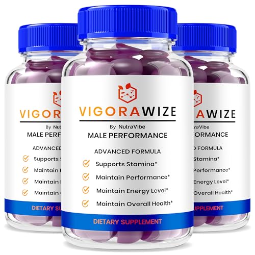 Image of NutraRize (3 Pack) Vigorawize Gummies, Premium Vigora Wize ME Gummys, All-Natural Male Gummy to Support Performance, Stamina & Energy, Official Vigora wize Gomitas Reviews (180 Gummies)