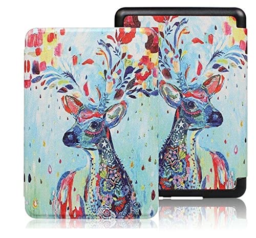 swook classic printed magnetic flip cover case for 6.8" kindle paperwhite 11 11th generation 2021 / kindle paperwhite signature edition soft back flip cover case (beautiful painting)
