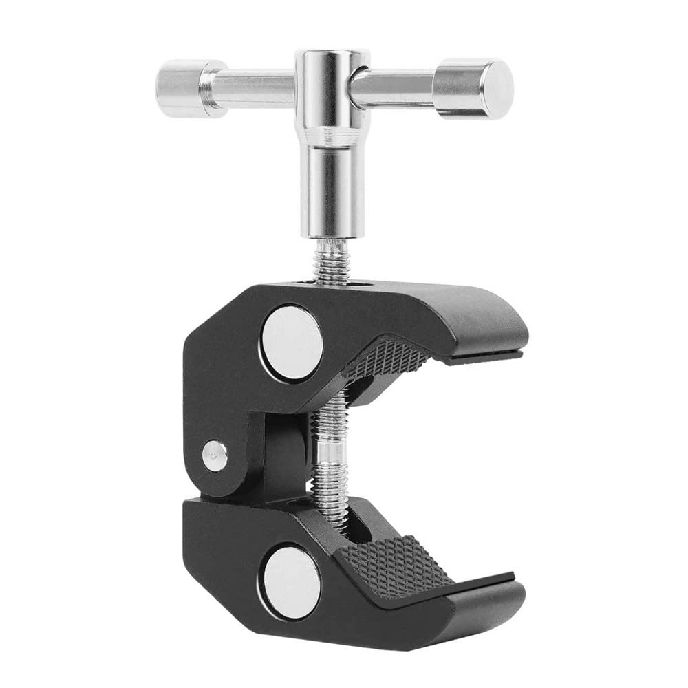 eWINNER Super Clamp Camera Mount w/1/4" 3/8" Thread for LCD Field Monitor/LED Lights/Flash/Tripod/Monopod/Magic Arm/Microphone/compatible with Gopro/DJI Action 2/Insta360