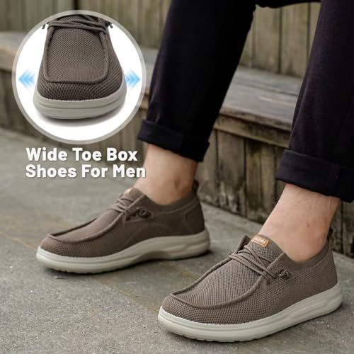 Image of ITAZERO Men's Wide Toe Box Wide Width Hands-Free Slip-On Shoes, Walking Sneakers with Arch Support for Plantar Fasciitis, Diabetic Swollen Feet