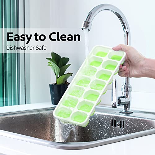 Yukaba Ice Cube Tray 4 Pack Silicone Ice Cube Trays With Removable Lid Easy-Release Flexible Tray For Cocktail, Whiskey, Baby Food, Chocolate, Drinks, Fruit, Bpa Free Freezer #TOP4