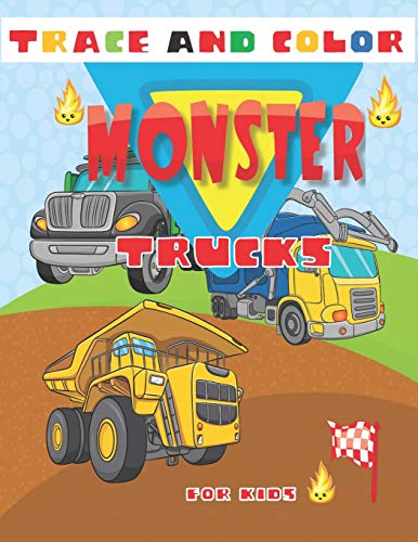 Trace And Color Monster Trucks for Kids: Big Fun Tracing And Coloring Activity Book for Kids Ages 4-8 With 30 Unique Designs of Monster Garbage Dumpster Trucks image 3