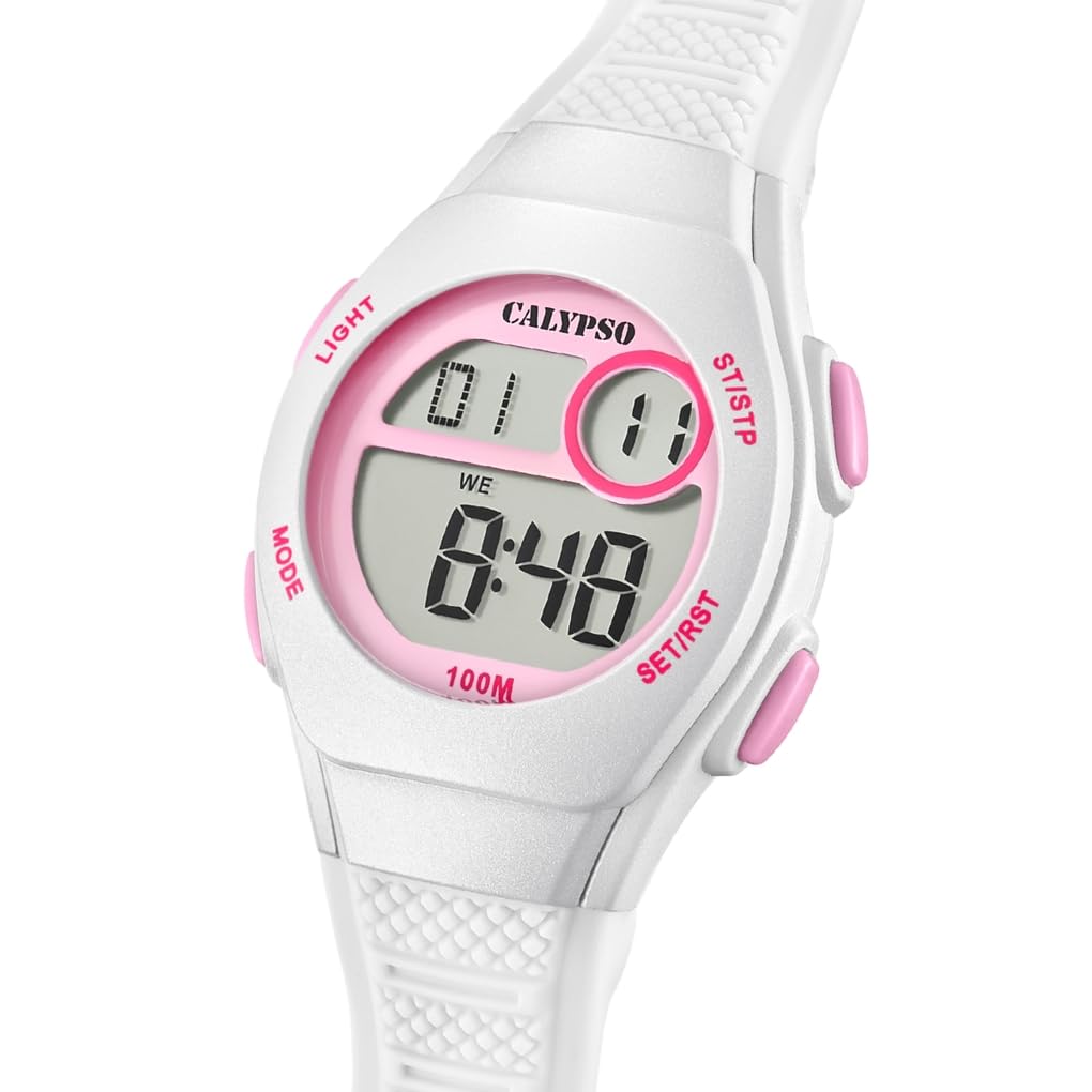 CALYPSO Reloj Infantil K5831/1 Junior Collection Caja de Caucho Multi Correa de Caucho Blanco