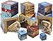 Goodnight, Goodnight, Construction Site Stacking Nesting Block Set with Wood Shaped Vehicles, 6"
