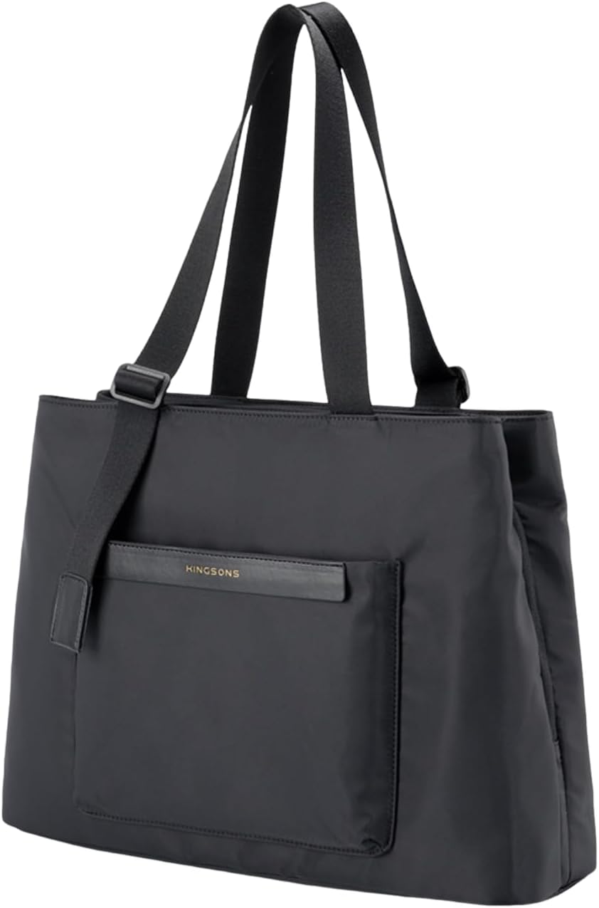 Kingsons Tote Bag for Women, Large Nylon Tote handbags, waterproof Laptop Tote with 14" MacBook Pro Compartment
