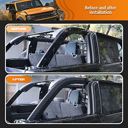 Xomzema 4Pcs D Pillar Roll Bar Protective Cover,Roll Cage Padding Cover Scratches Guards Pillars Edge Guard Accessories For Ford Bronco Offroad 4 Door 2021 2022 2023 #TOP2