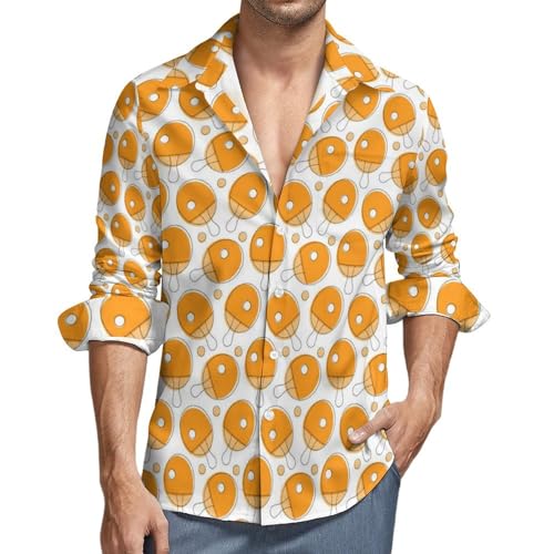Opiniones de Ropa de Ping pong para Hombre los más recomendados. 42 Camisas de manga larga con botones para hombre, raqueta de tenis de mesa de ping pong, estilo casual, con cuello en V, para hombre, estilo-12, Small