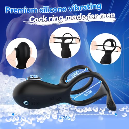 Image of Vibrating Cock Ring for Couples,Dual Penis Ring Vibrator with Octopus Design Cockring Clitoral Stimulator,10 Vibrations,Mens Penisring Perineum Vibrator for Stronger Erection & Enhanced Pleasure