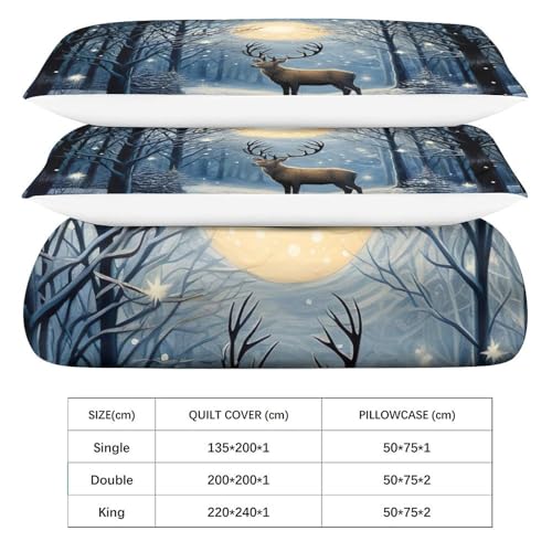 Housse de couette 3d deer parure de lit animaux microfibre 3 pi - 6