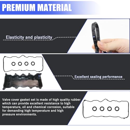 Image of Sorello Engine Valve Cover Gasket Set Compatible with Honda Civic 2006-2015 for Honda HR-V 2016 2017 for Acura ILX 2013 2014 2015 2.0L 2.4L - Replace VS50741R VS50563 12341RNAA01