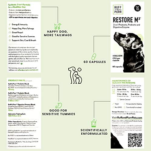 Ruff & Purr Pre and Probiotics for Dogs, Plus Digestive Enzymes (Made