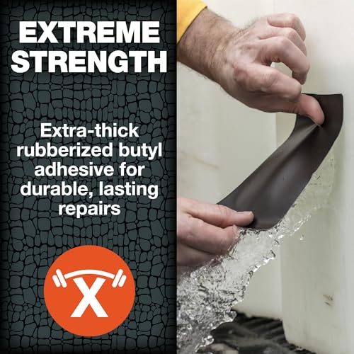 Image of T-REX Heavy Duty Waterproof and Repair Tape for Wet or Rough /Dirty Surfaces Including Underwater, Leaks and More, 4 inch x 5', Black, 1-Roll (285987) (Pack of 2)