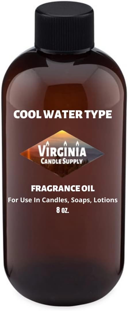 Cool Water Fragrance Oil (Our Version of The Brand Name) (8 oz Bottle) for Candle Making, Soap Making, Tart Making, Room Sprays, Lotions, Car Fresheners, Slime, Bath Bombs, Warmers