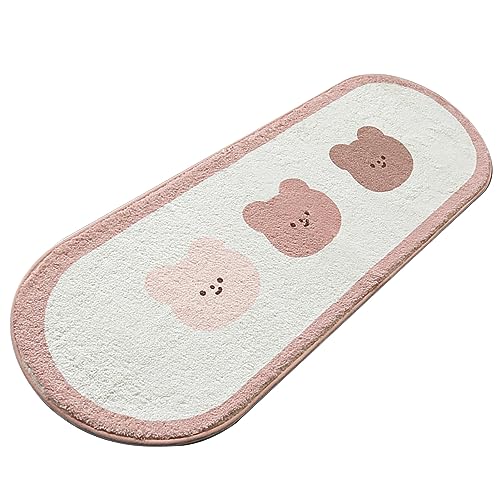 Generic Cartoon Dierenpatroon Rug, Slipbestendig Bedt Tapijt Safe Soft Decoratie Wasbaar voor Slaapkamer voor Studie (Bruin beerpatroon)