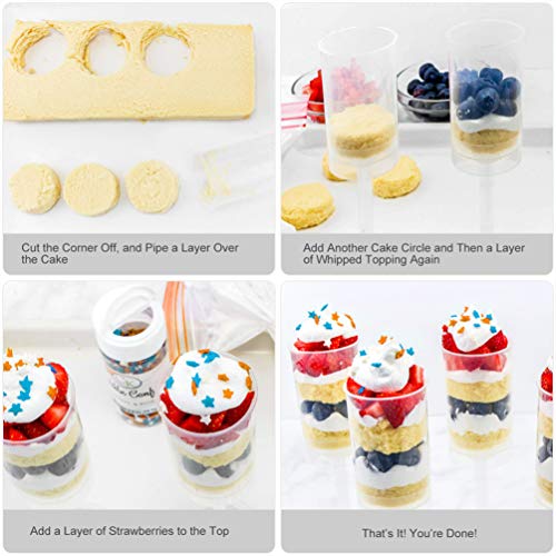 Angoily 20Pcs Push Up Cake Shooter Ronde Vormige Push Pops Plastic Cake Containers Pusher Clear Cakevorm Met Deksels… - Afbeelding 5