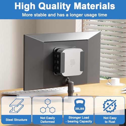 Image of ZORBES Mount for Mac mini M4, Compatible with Mac mini M4 2024 Under Desk Mount, VESA Monitors Mounting Bracket Anti-Scratch Wall Mount Stand Heat Dissipation Design