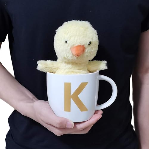 Miniatura 3 de ZaH Taza de café de 16 onzas, taza de cerámica del alfabeto ABC para mujeres, hombres, niños y niñas, decoración del hogar, taza inicial A-Z (A)