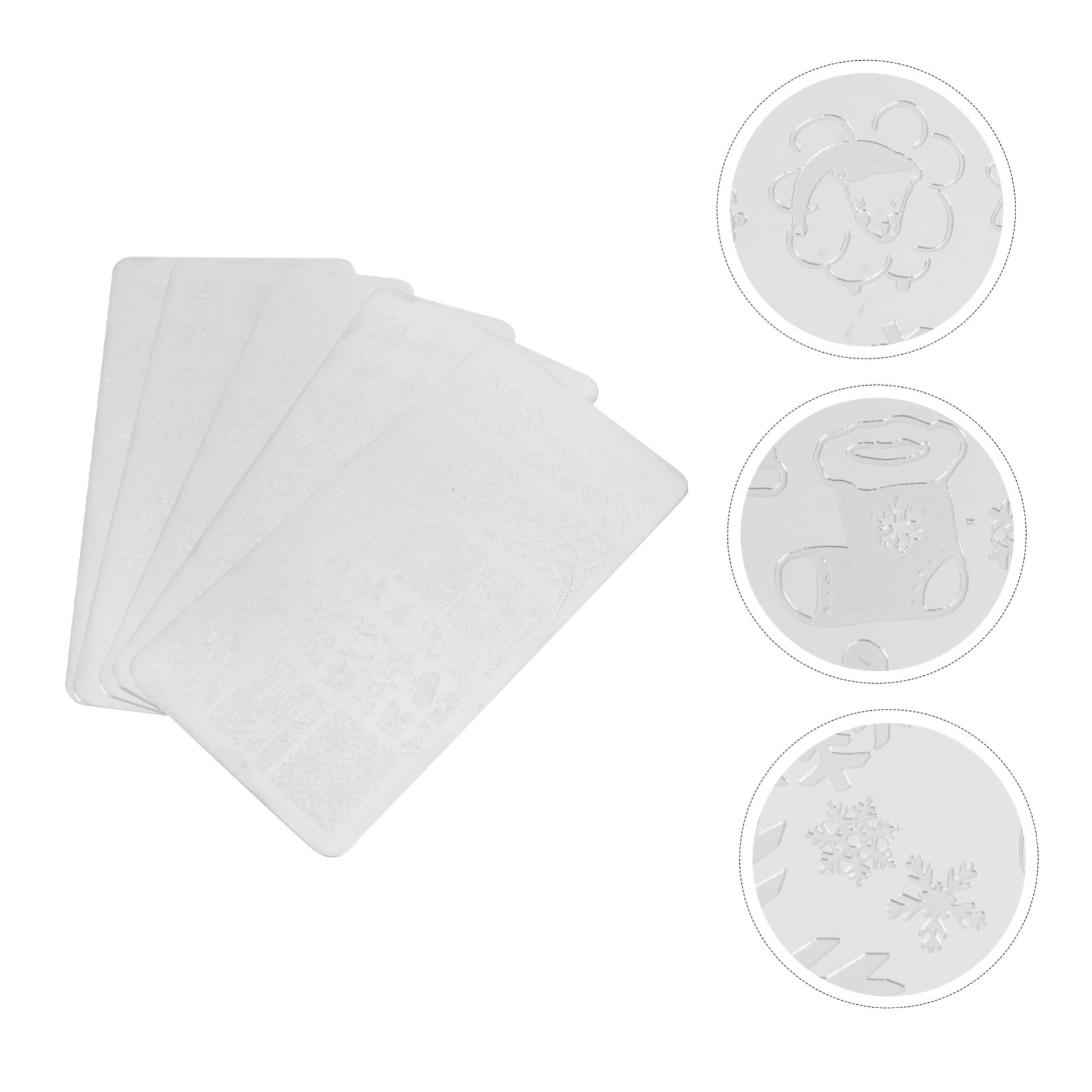 Ipetboom 5 Pezzi Piastre per Stamping Unghie Natalizie in Metallo, Stencil Quadrati per Nail Art, per Principianti e Professionisti, Decorazioni Unghie Feste Natalizie