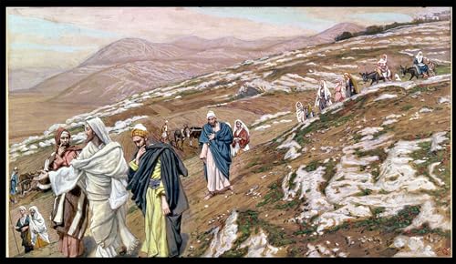 Toile murale d'exception Jésus en route pour la Galilée, peinture abstraite salon 60x90cm
