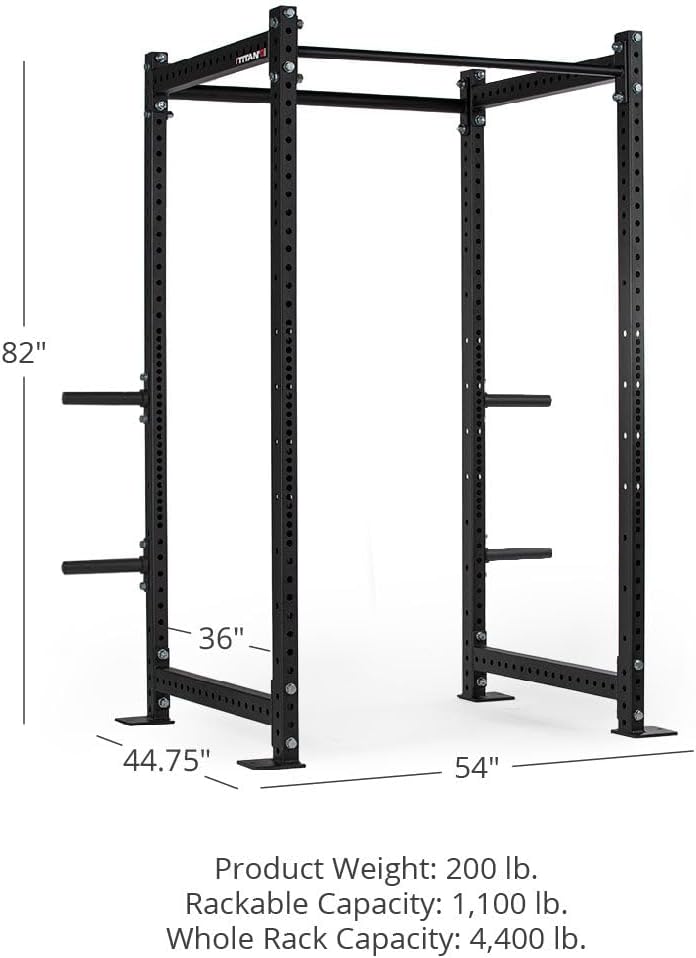Titan Fitness T-3 Series Power Rack, 1,100 LB Capacity Cage for Weightlifting and Strength Training