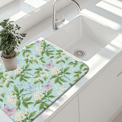 Tapis de séchage vaisselle anti-traces en microfibre lavable pour grand comptoir - 4
