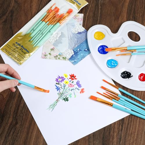 KALIONE 72 Piezas Set Profesional de Pinceles y Paletas para Pintura, Brochas Redondas Sintéticas con Mango de Madera, Pintura al Óleo, Acuarela y Acrílico miniatura 4
