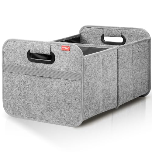 Achilles Auto-Faltbox XL - Kofferraumtasche Mit Großem Stauraum - Große Filz-Einkaufstasche - Aufbewahrungsbox für Organisiertes Verstauen (Grau)