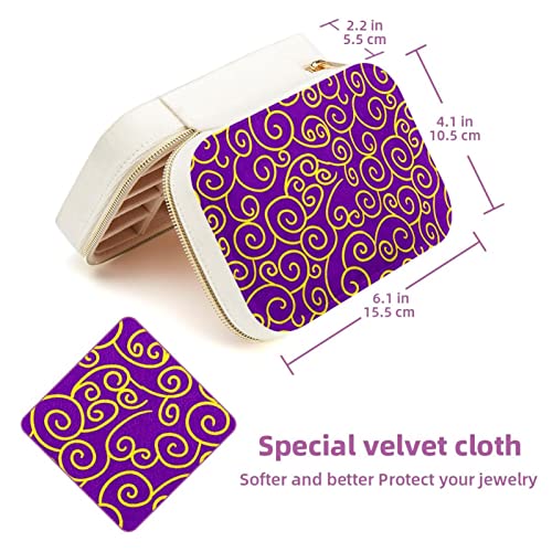 Boîte à bijoux de voyage en velours violet | Mini organisateur compact