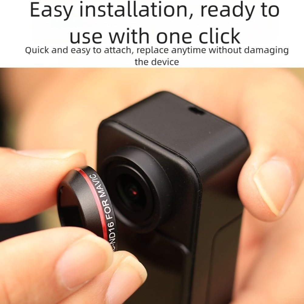 Juego de filtros UV CPL ND8/16/32/64 para SJCAM C300/C400, 6 piezas de filtros de lente de vidrio óptico con funda protectora, compactos 6 x 6 x 2 cm para fotografía al aire libre