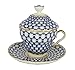 Lomonosov Porcelain Cobalt Net Covered Cup Set