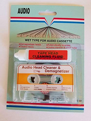 Audio Cassette Tape Head Cleaner & Demagnetizer, WetType for Home, Car