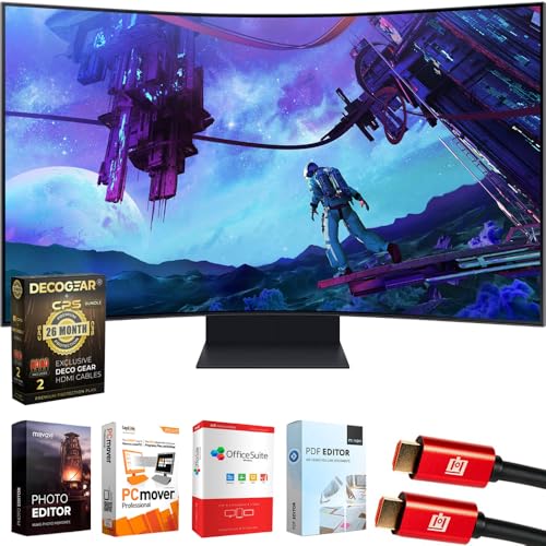 Image of Samsung LS55CG970NNXGO Odyssey Ark 2 55 inch Quantum Mini-LED Curved Gaming Screen Bundle with Elite Suite 18, 2X HDMI Cable and Deco Gear CPS Exclusive 26 Month Protection Pack (BEACH-CPS-26M3500)