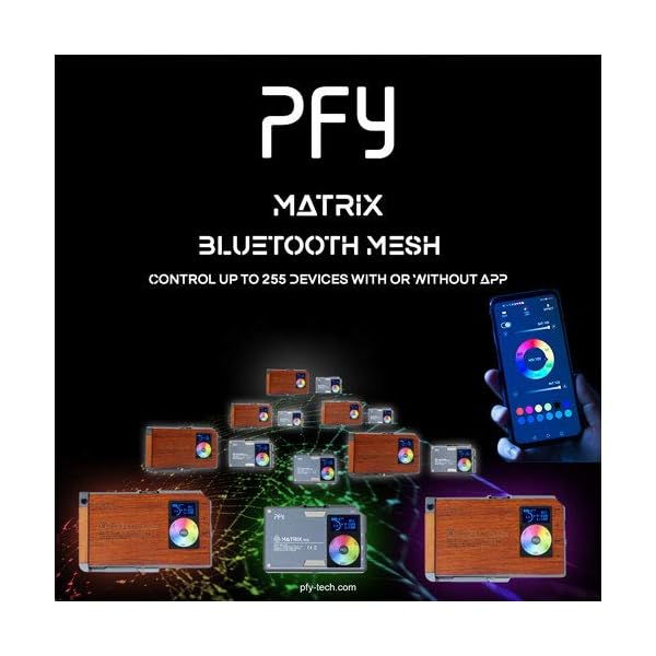 PFY Matrix Mini RGB Videolicht mit App-Steuerung – Sehr leichtes LED-Kameralicht mit 360° Farbraum und FX Effekte, kompakte Videoleuchte zur Fotobeleuchtung für unterwegs, Elegantes Alu-Design – Bild 3