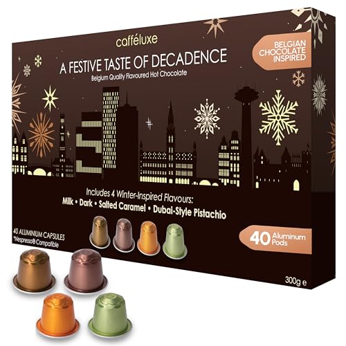 Cafféluxe Aluminum Hot Chocolate Pods – 40 Capsules Compatible with Nespresso – A Taste of Decadence – Hot Chocolate Pods for Nespresso Machine –...