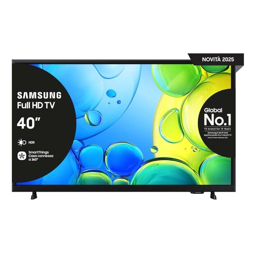 Samsung Smart TV 40'' UE40F6000FUXZT FHD, Hyper Real Processor, HDR & Pur Color, Smart Experience, OTS Lite & Adaptive Sound, SlimLook Design, 2025