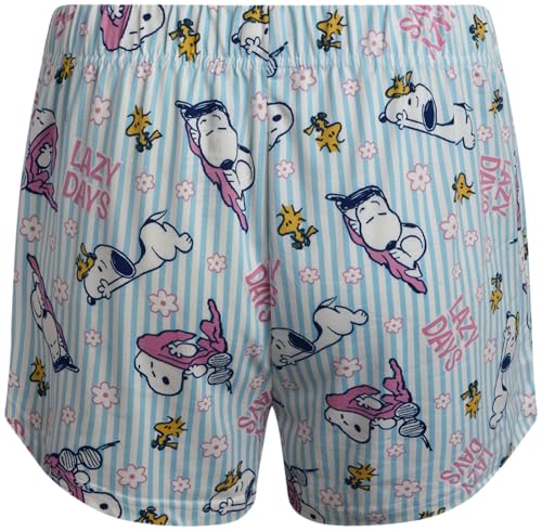 Image of COCO BRANDS Peanuts Snoopy Womens Pajama Set - 2 Piece Short Sleeve Button Down Sleep Shirt and Pajama Shorts