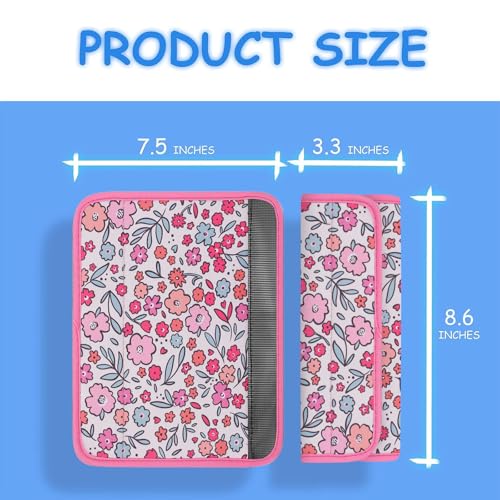 Image of YR Seat Belt Cover for Kids, Soft Comfort Seat Belt Cushion for Children, Cute Cartoon Pattern Car Seat Belt Pads Cover for Girls and Boys, 1 Pack (Pink Floral)