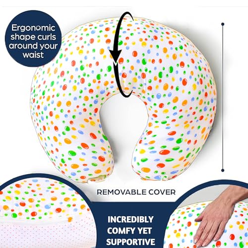Image of VParents Multipurpose Baby Feeding Nursing Cum Maternity Pillow for New Born Cotton, Recommended for Maternity, Nursing, Medical Bluebell (Green) 110254