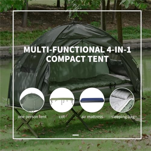 Carpa portátil para 1 persona con cama y colchón inflable miniatura 5