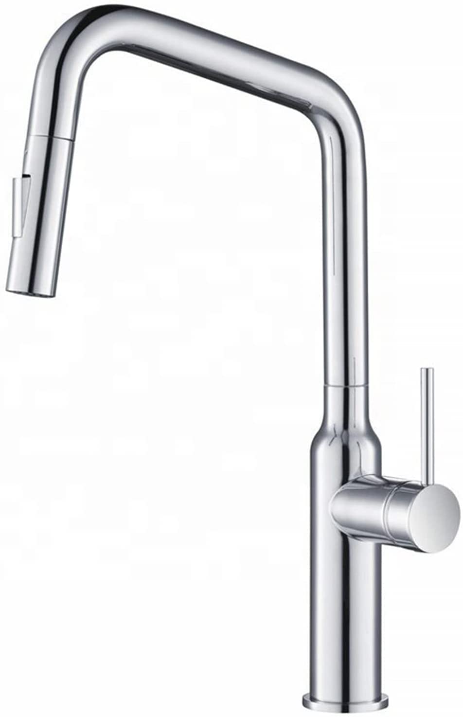 Robinet d'évier de cuisine avec douchette extractible et tête de pulvérisation orientable
