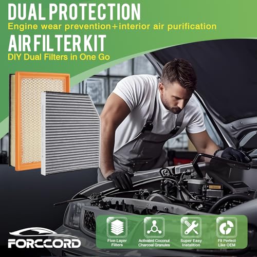 Image of Cabin & Engine Air Filter Fit for Ford Transit 150 /250 /350 /350HD 2015-2026 3.2L 3.7L 3.5L Activated Carbon Cabin Filter Replace#CF11743&CK4Z9601A Car Accessories