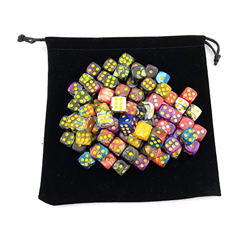 Smartdealspro 100-Pack Two Color 12Mm Round Angle Six Sided Dice Die With Free Pouch For Tenzi, Farkle, Yahtzee, Bunco Or Teaching Math #TOP4