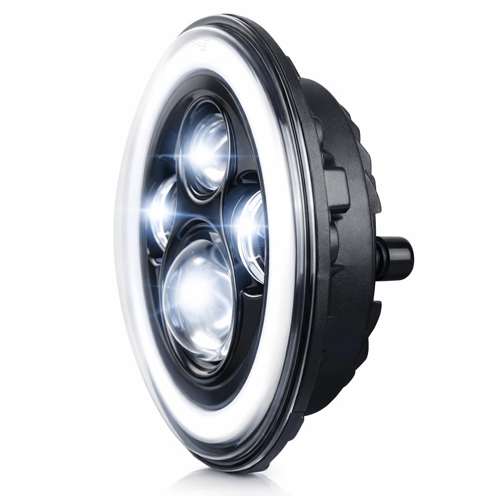 Amazon | Eagle Lights 7インチ LED ヘッドライト ヘイローリング付き
