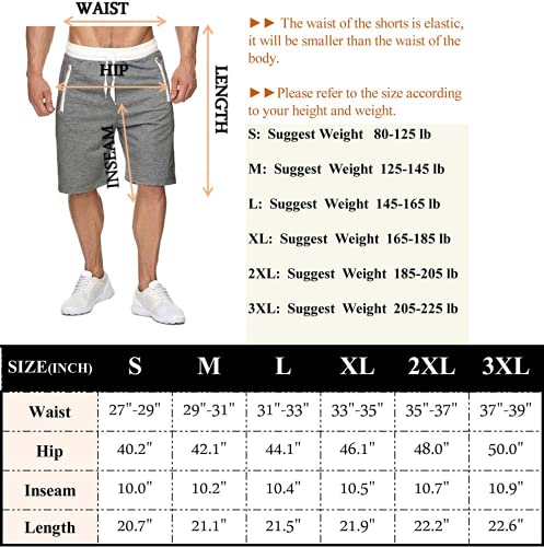 image for Voncheer Mens Casual Summer Elastic Waist Drawstring Shorts with Zippe